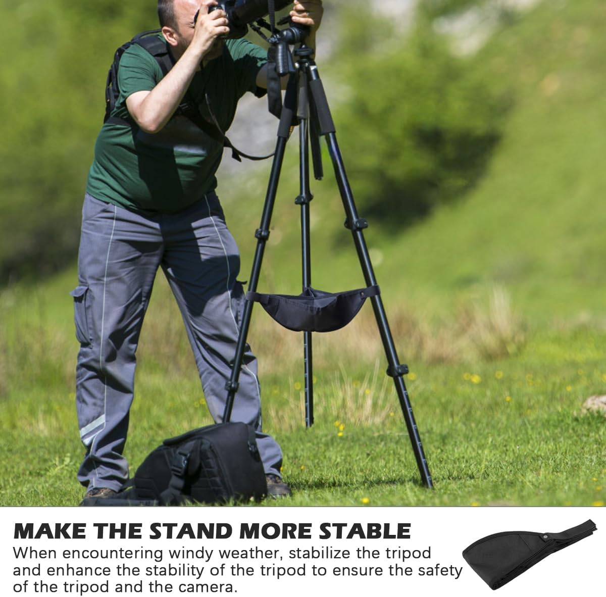Tripod Weight Stone Bag Universal Tripod Balance Bag Tripod Boom Stand Stone Bag Tripod Counterweight Bag Camera Storage Bag Photography Tackle Accessory, Black, Fashion