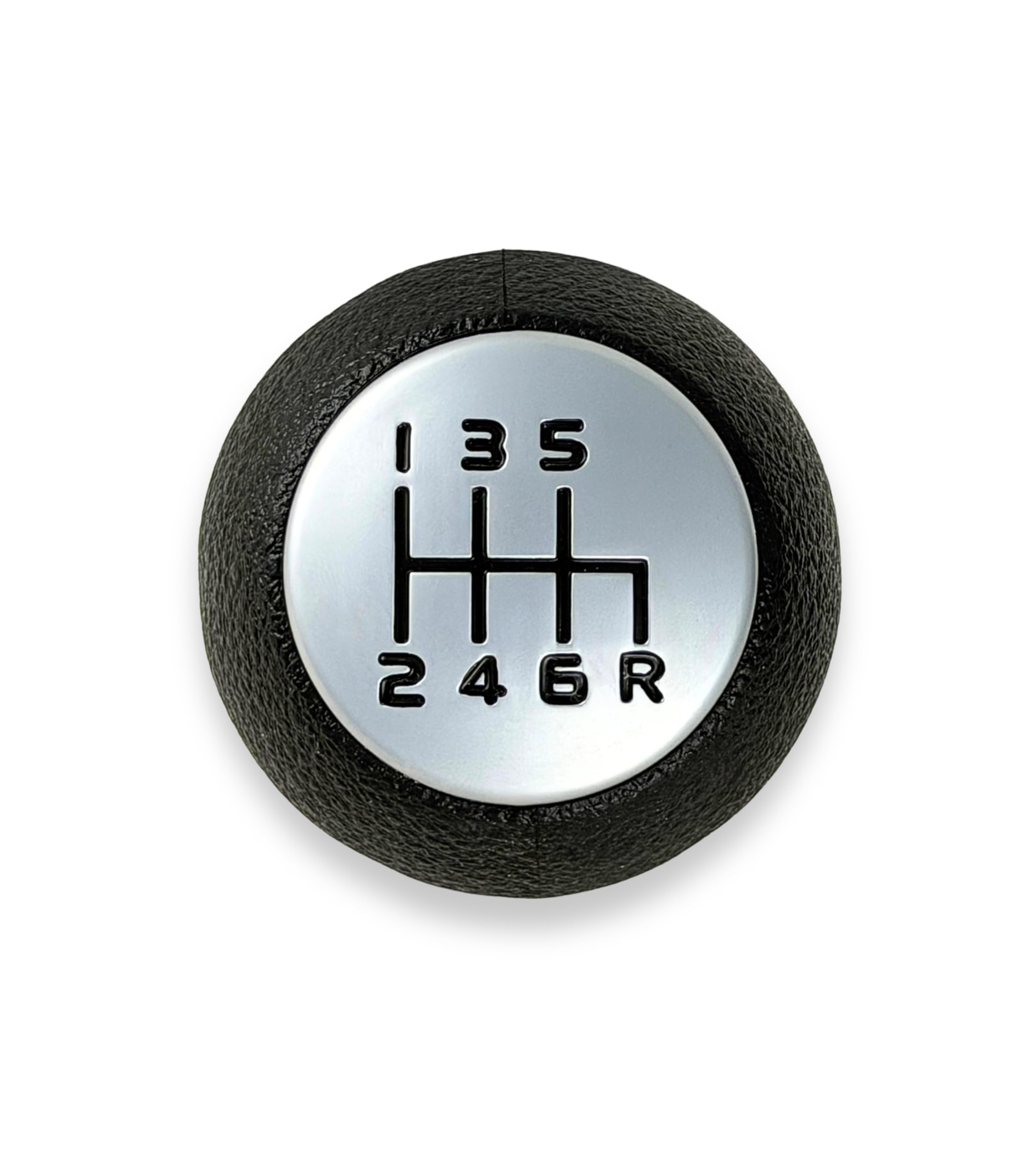 1neiSmartech Pomello Leva Cambio 6 Marce Compatibile con Fiat Sedici (189 FY) 2006-2014 Filettato in Metallo, Retromarcia Basso Destra, Nero con Lente Opaca Grigio Argento