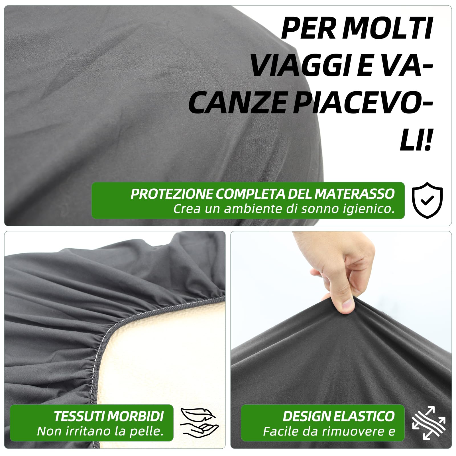 Set di 4 lenzuola con angoli per camper con materasso centrale – Set di lenzuola per camper Volkswagen California / Mercedes-Benz Marco Polo/FIAT Ducato (grigio fumo)