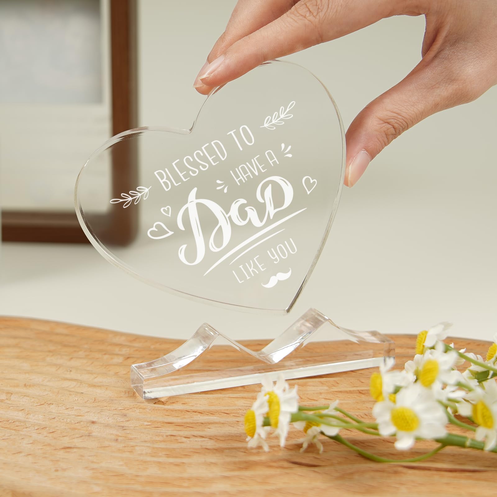 Targa In Acrilico 'To My Dad' Con Base - Regalo Di Compleanno Per Papà Dalla Figlia O Dal Figlio, Targa Di Ringraziamento Con Frasi Calde