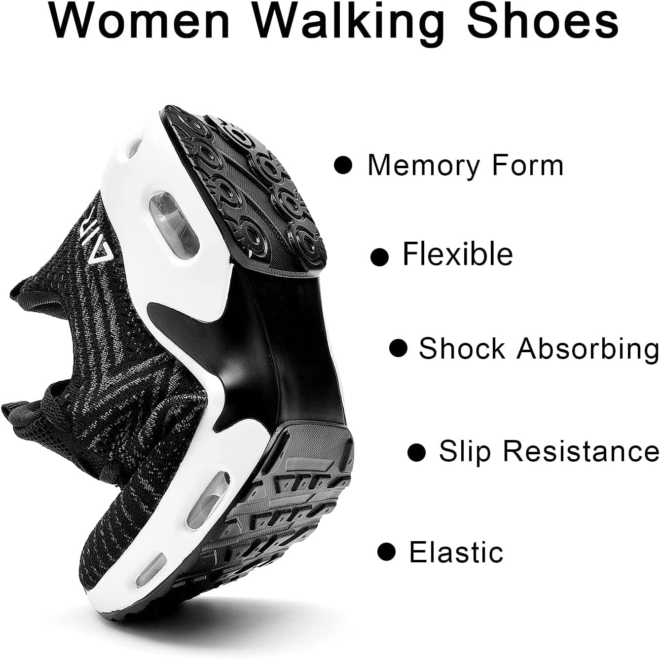 Artlea Women Air Running Shoes Non-Slip Tennis Shoes 8 Black01