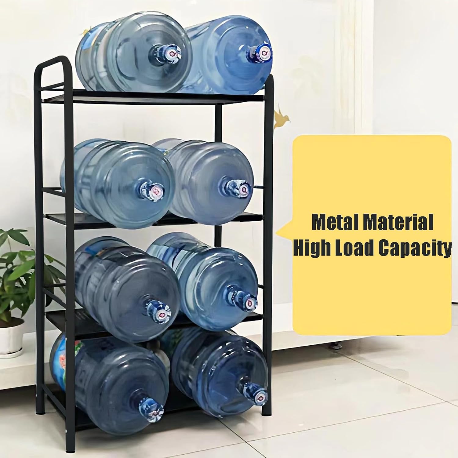 Metal Kitchen Baker's Rack with Rolling Wheels, Microwave Oven Cart Stand, Adjustable Utility Shelving Storage Unit, 3/4/5 Tiers Organizer Rack for Living Room, Garage