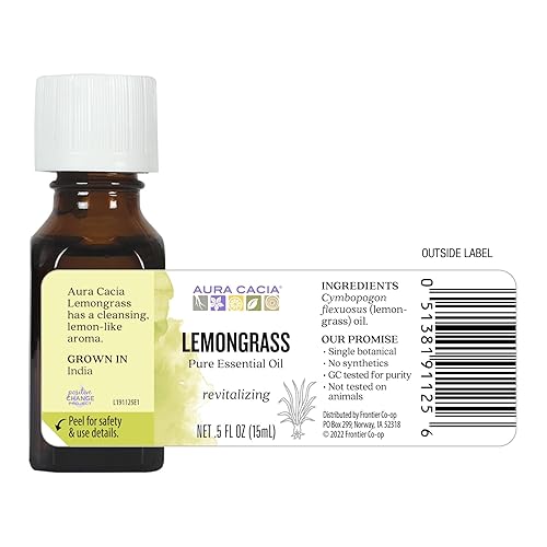 Miniatura 4 de Aura Cacia Aceite esencial, citronela inspiradora, 0.5 onzas líquidas, el embalaje puede variar