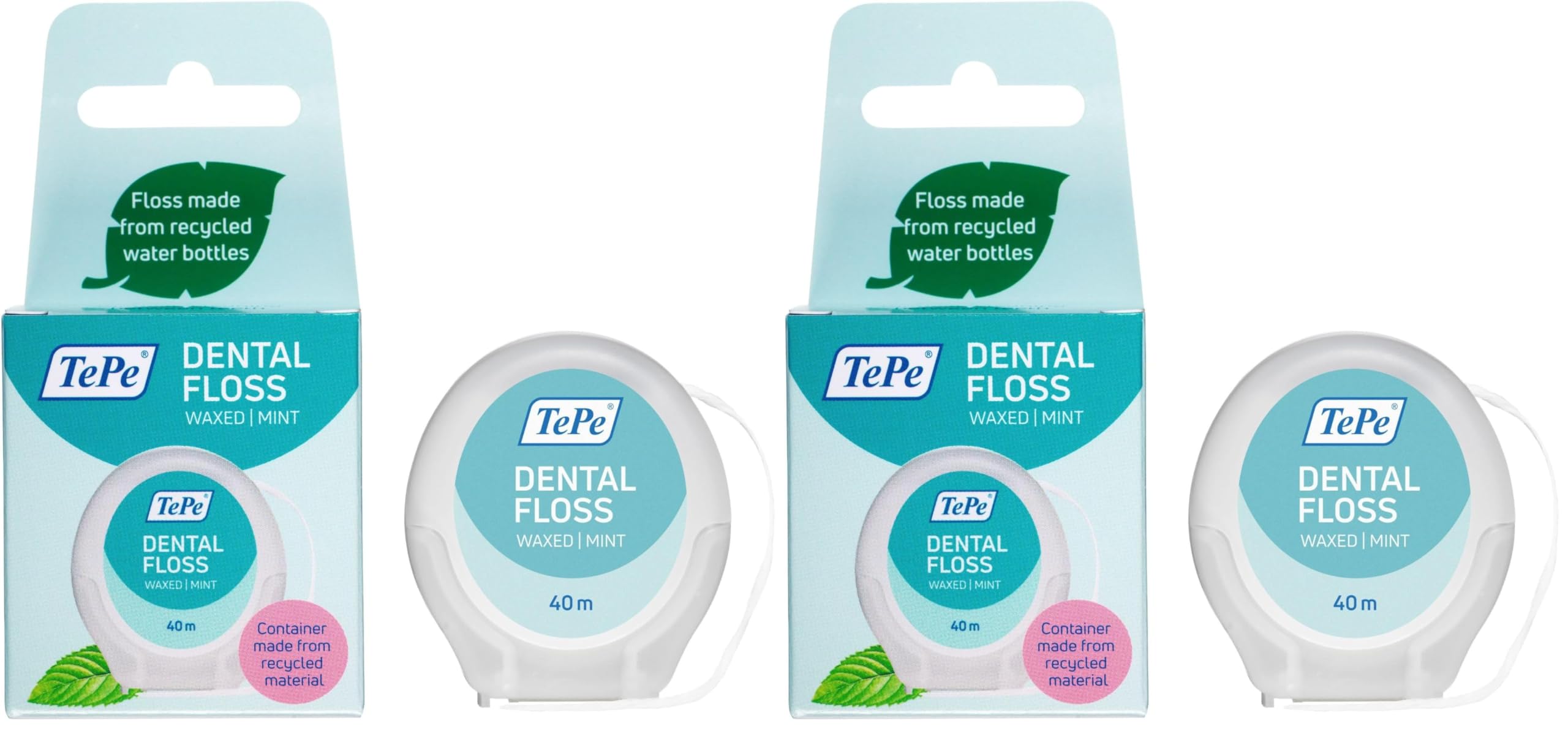 Dental Floss, pfas Free Floss, Multiple Threads and Increase Surface for a Gentle and efficient Cleaning Between Teeth, for no to Narrow Gaps (Pack of 2)