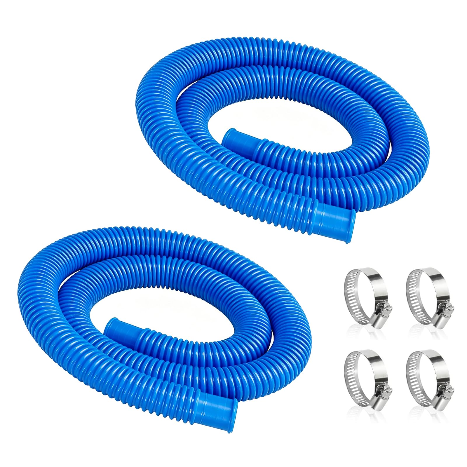 Photo 1 of 1.25 Inch Pool Pump Replacement Hose, 41” Above Ground Pool Filter Hose with Clamps, Compatible with 607 & 637 Filter Pumps, 32mm Pool Hose Set (2 Pack Blue)