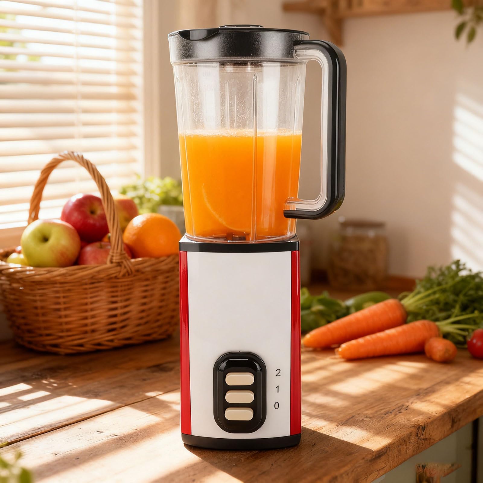 Sonew Kompaktowy Blender do Ekspresu o Mocy 300 W z Kubkiem o Pojemności 1 L, 2-biegowy Blender Elektryczny do Owoców, Warzyw i Lodu, Przenośny Mały Domowej Kuchni W Podróży, na siłownię (wtyczka UE)