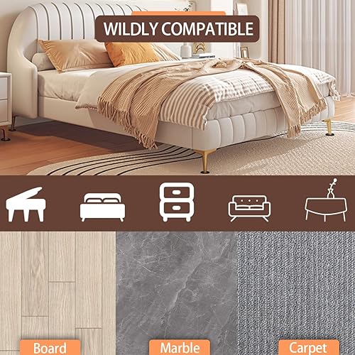 Miniatura 6 de 8 posavasos redondos para muebles 25 pulgadas almohadillas de goma antideslizantes para sofá mesa de piano silla gabinete color negro