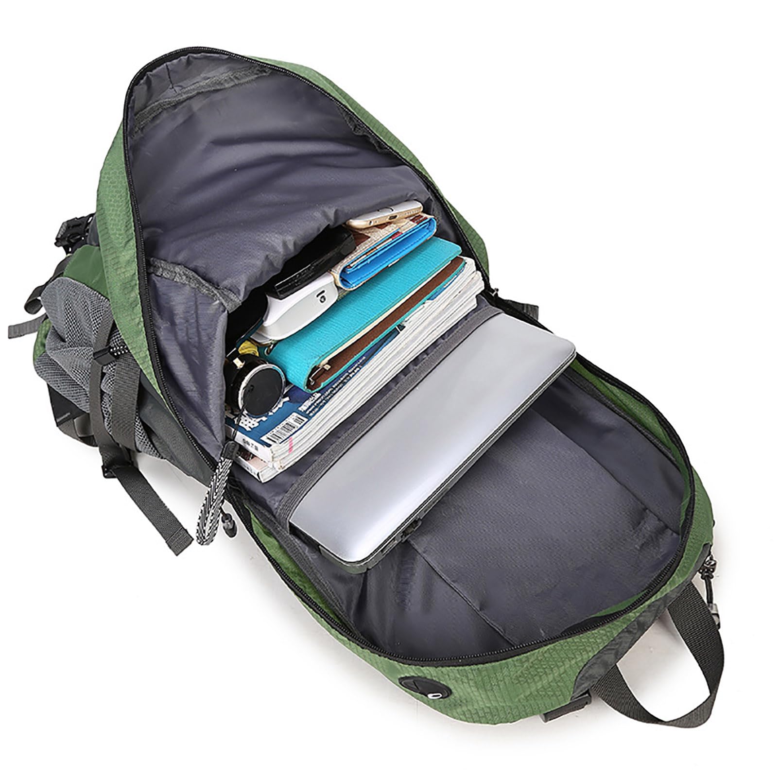 TY&WJ 40L Wanderrucksack Mit Externem Gestell,Großer Atmungsaktivem Trekkingrucksack Rückenbelüftung Reiserucksack Für Mehrtagestouren, Herren & Damen
