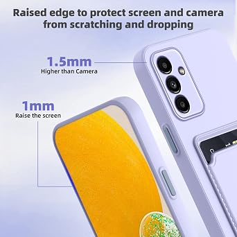 for Samsung Galaxy A13 5G Case, a13 Phone Case with Minimalist Credit Card Holder Slot TPU Soft TPU Silicone Scratch-Resistant Card Slot Wallet Case Protective Cover for Galaxy A13 5G -Purple
