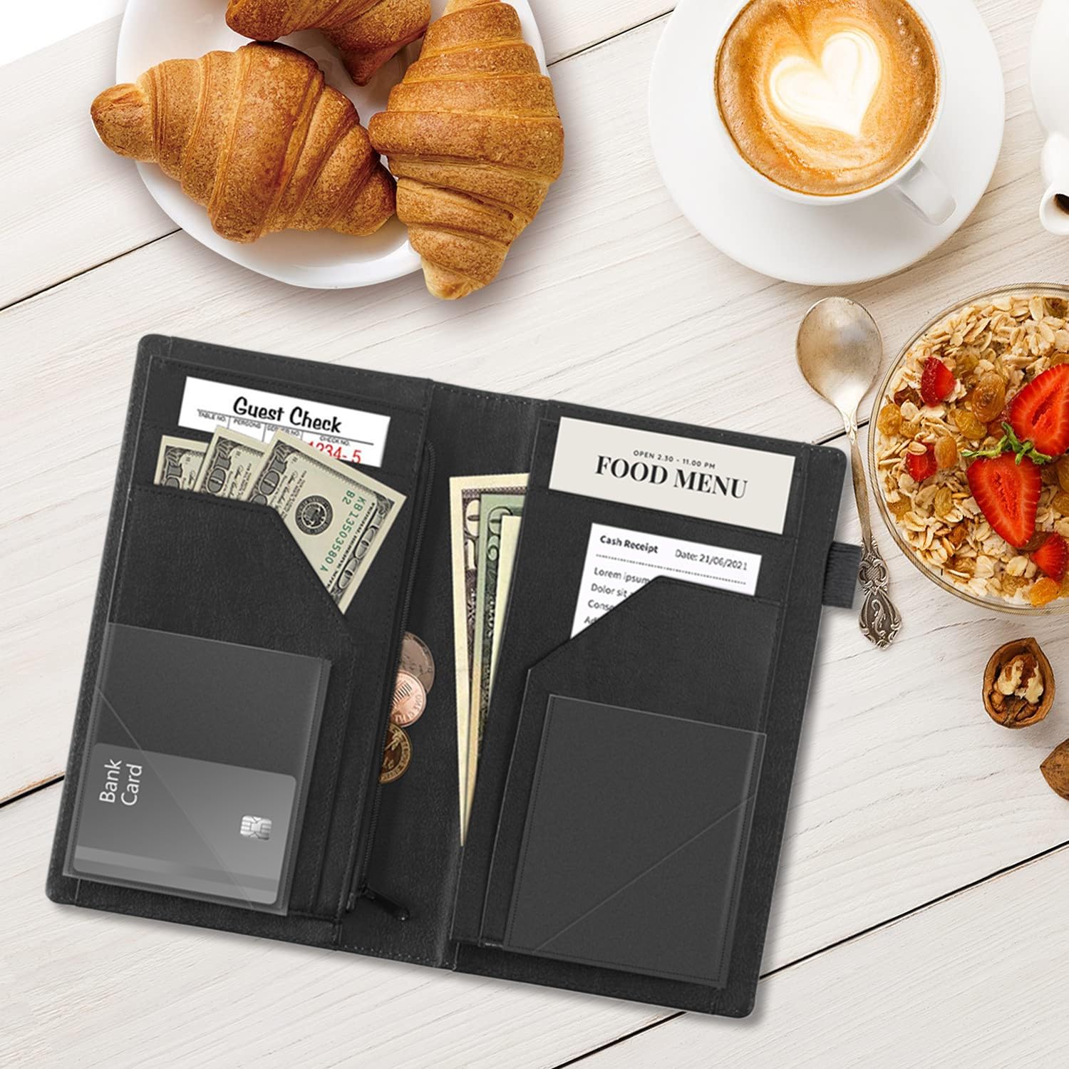 Restaurant Waitress Server Book For Waitstaff Organizer, Money Pocket, Guest Checks & Server Pads