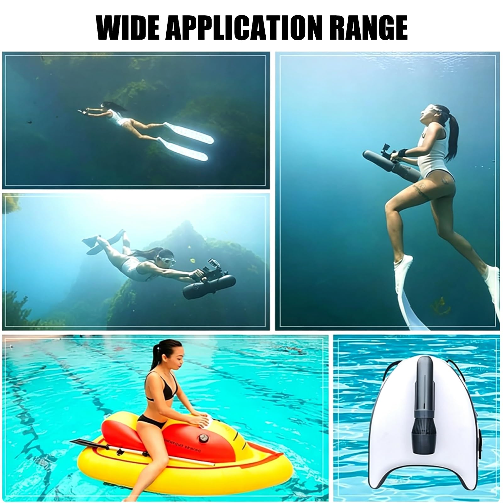 Nuevo Scooter Submarino Edición 2026 ,Vehículo Submarino de propulsión | Buceo Sea Scooter,Potente Motor de 500 W y 10 km/h + Batería extraíble de 10 Ah, Ideal para Buceo recreativo