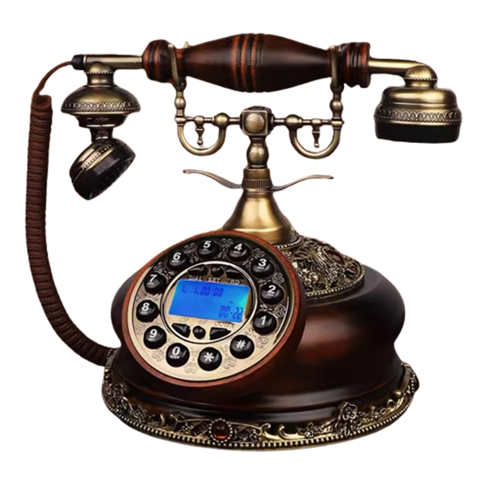 Telefono retrò, Telefono retrò Classico, Telefono Fisso con Tasti in Stile Vintage, Telefono Fisso da scrivania Vecchio Stile,