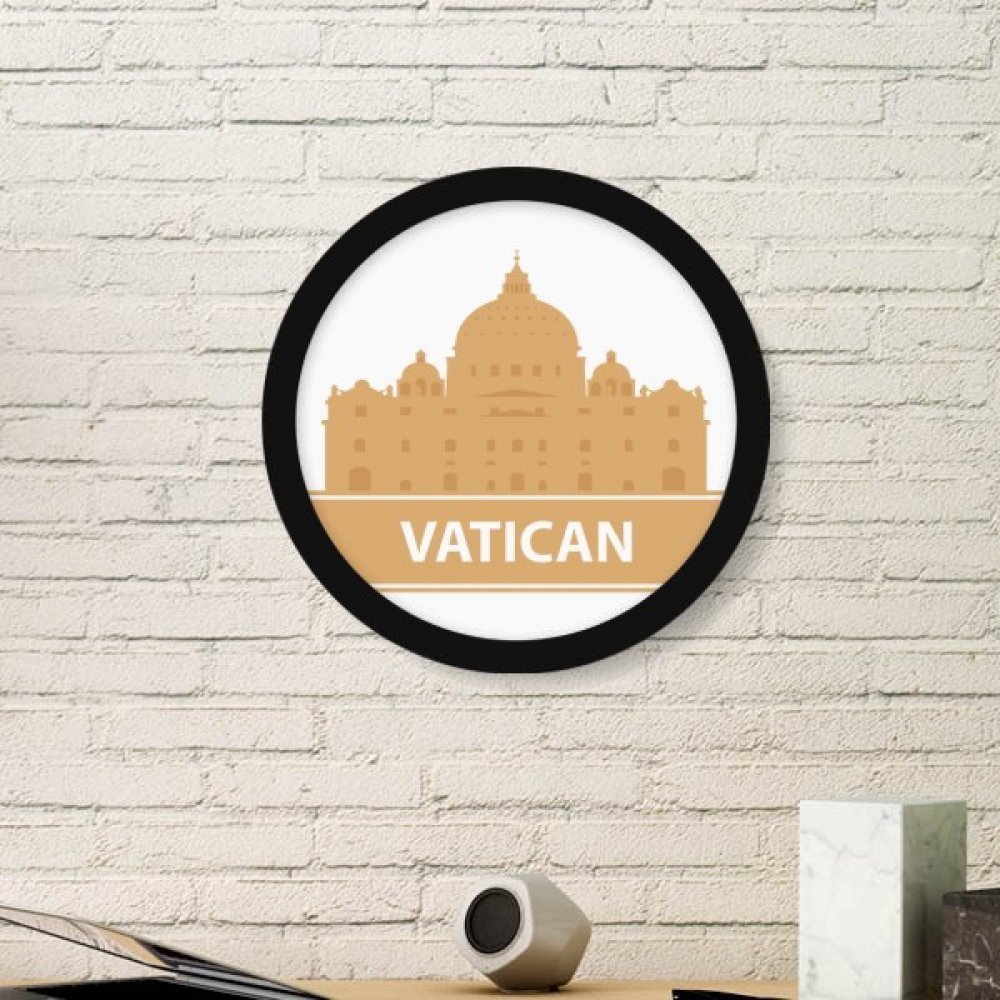 Image Vatican Motif Jaune avec cadre rond noir finitions premium
