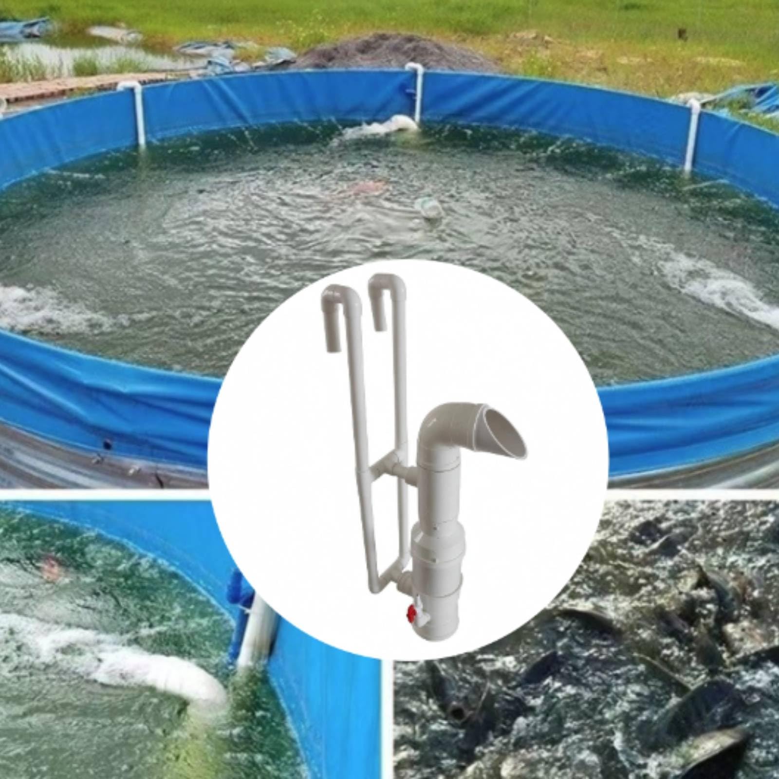 Aeratore Acquatico Spingitore d'Acqua da Stagno Tubo PVC Dispositivo di Circolazione Assemblaggio Verticale con Uscita Laterale Regolabile Adatto per