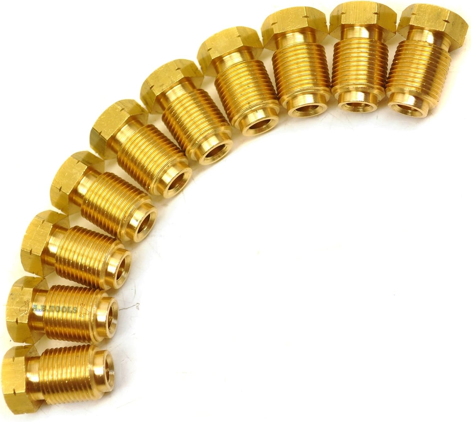 AB Tools Brass Brake Pipe Fittings M12 x 1mm Male 10 Pack for 3/16" Pipe FL20