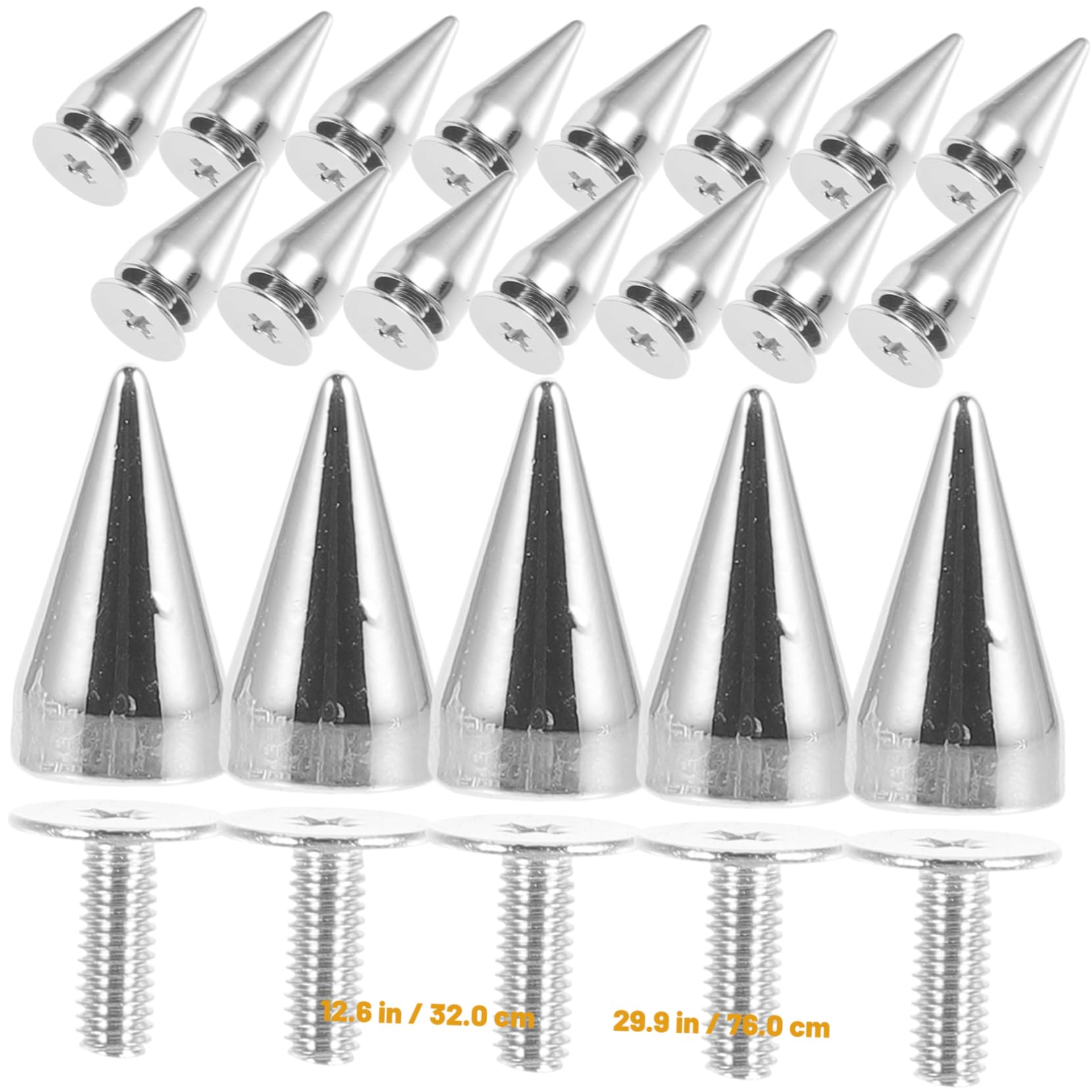 HOODANCOS Punk Spikes 20pcs Metal Clothing Studs DIY Cone Spike Studs for Shoes Decorative Accessories