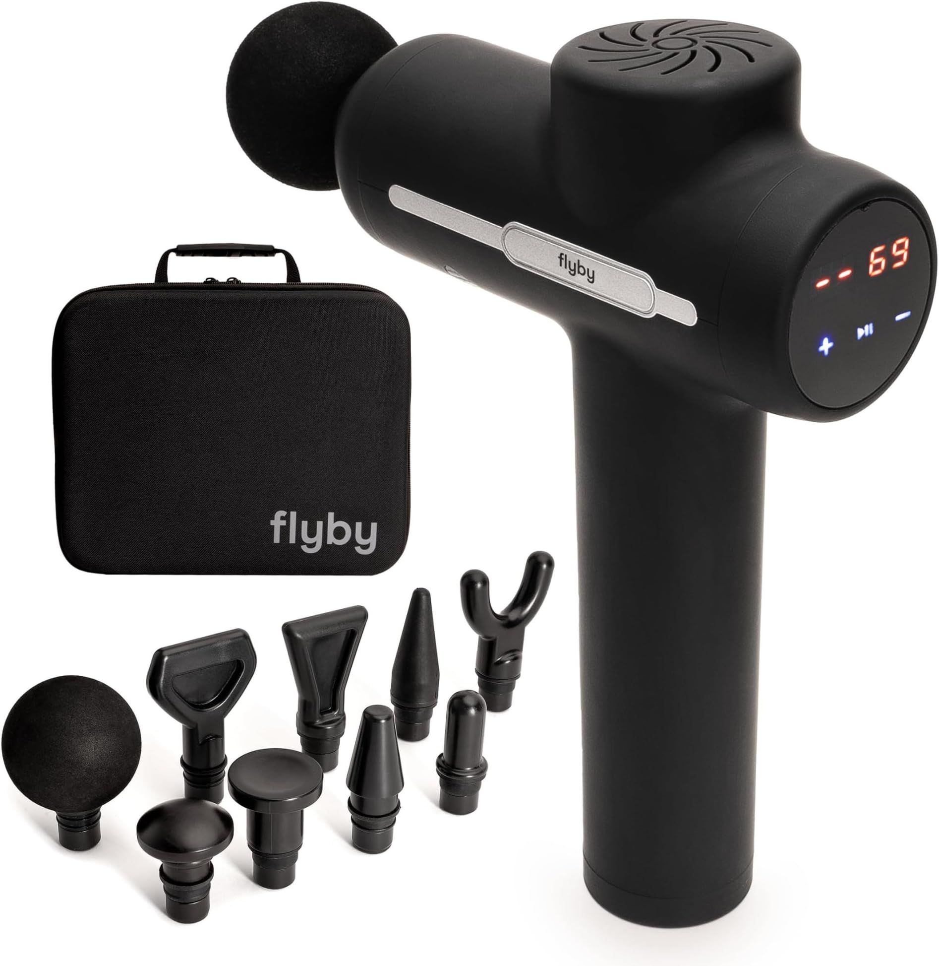 Flyby Massage Gun Deep Tissue - Muscle Massage Gun for Athletes F1Pro - Handheld Electronics Back, Shoulder & Neck Massager - Lightweight Percussive Body Massager - Holiday Gift for Women and Men
