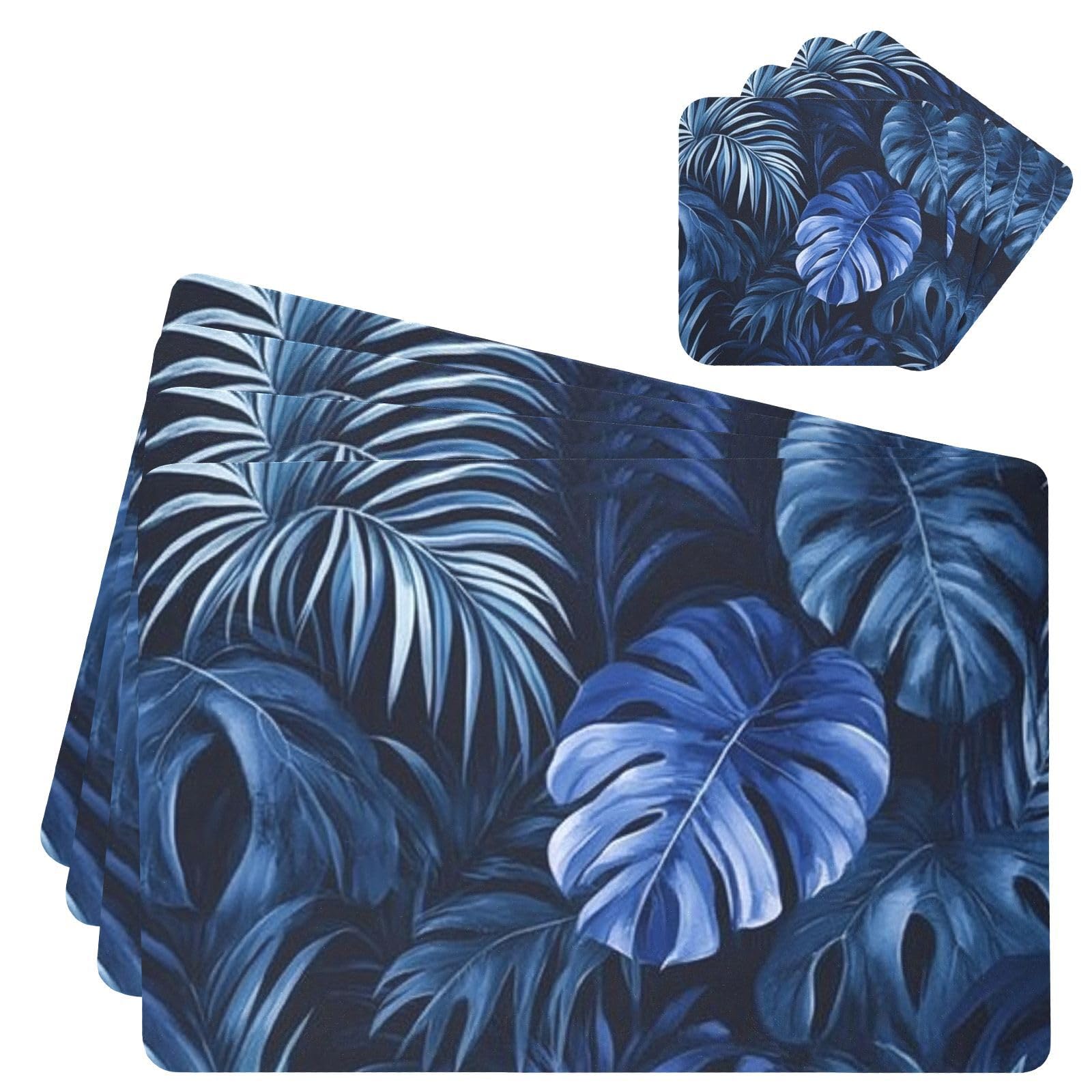 Feuille mystère bleue relief tridimensionnel pour habiller vos murs nus