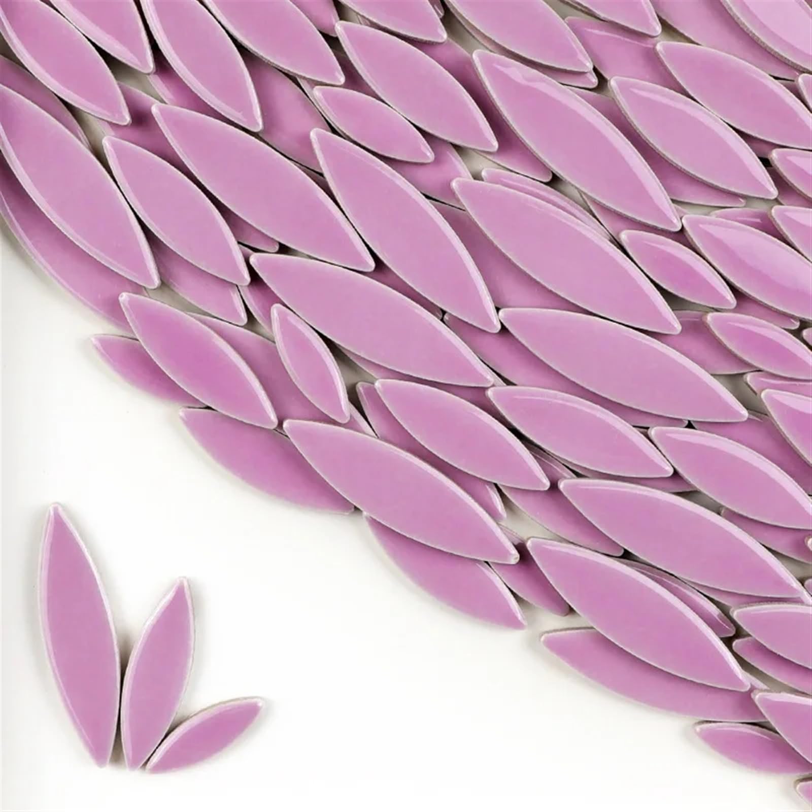 Mtadsbkfp Purple Mixed Colour Stained Glass Mosaic Tiles, Ceramic Willow Leaf Mosaic Tiles Kit Multicolor 4Mm Thick 510G 18Oz(Purple)