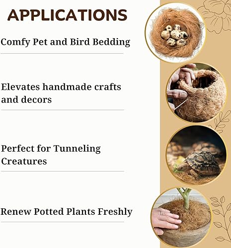 Miniatura 4 de Ropa de cama de animales de fibra de coco, material de anidación de aves (200 GMS), almohadillas de anidación de pollo, ropa de cama de hámster,