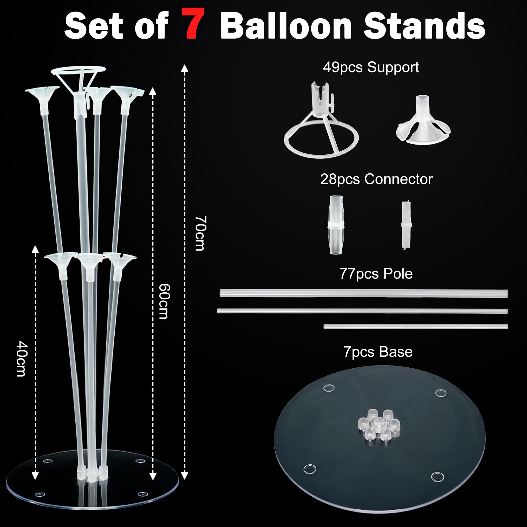 4 Supporti Per Palloncini LED Da Tavolo - Decorazioni Per Feste Di Compleanno, Matrimoni E Natale - 2