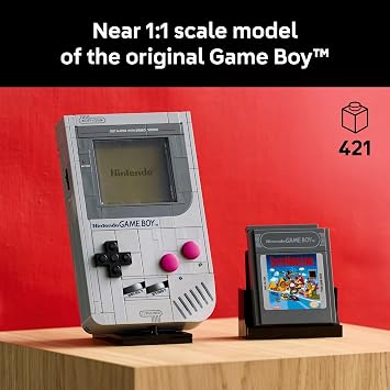 LEGO Super Mario Game Boy - Retro Building Sets for Adults, Ages 18+ Gifts for Birthdays - Collectible Model with Game Paks and Display Stand - 72046