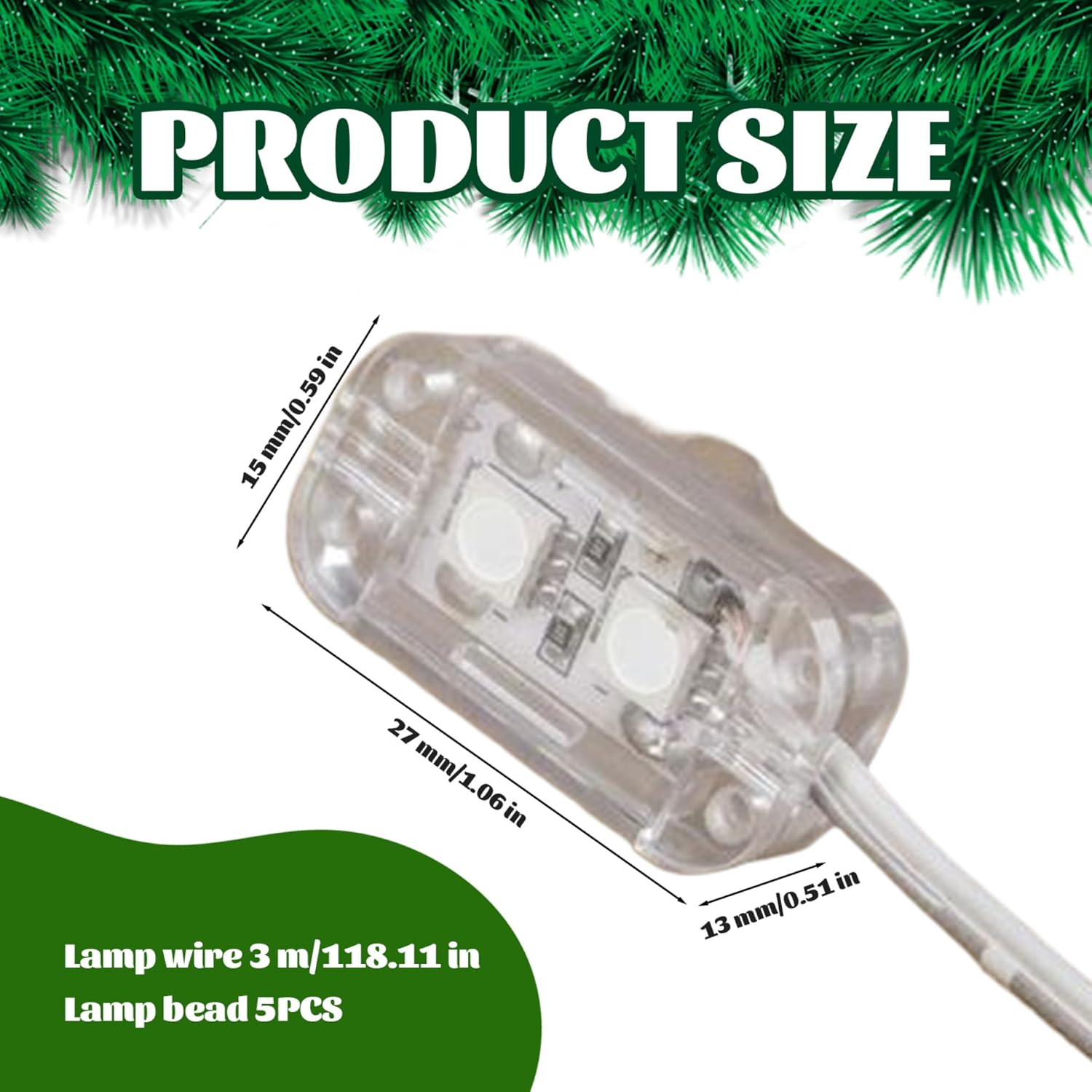 Replacement Lights for Inflatables|LED Module, Waterproof 5led Inflatable Light Strip, Plastic Small LED Light with 9.8ft Cable for Yard Holiday Inflatables, Christmas Blowups