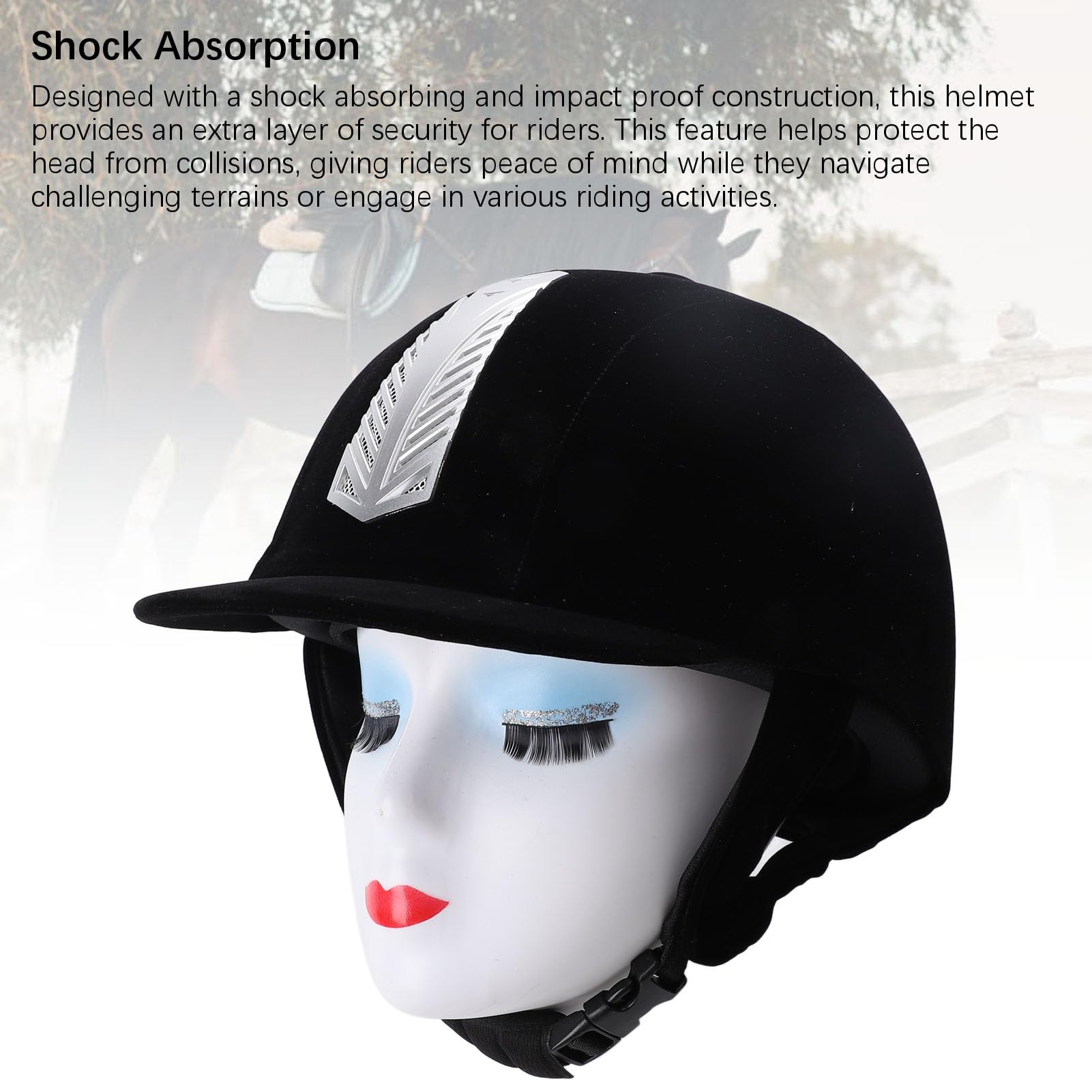 Kask jeździecki Regulowany, oddychający hełm jeździecki ze stali nierdzewnej do wyposażenia ochronnego