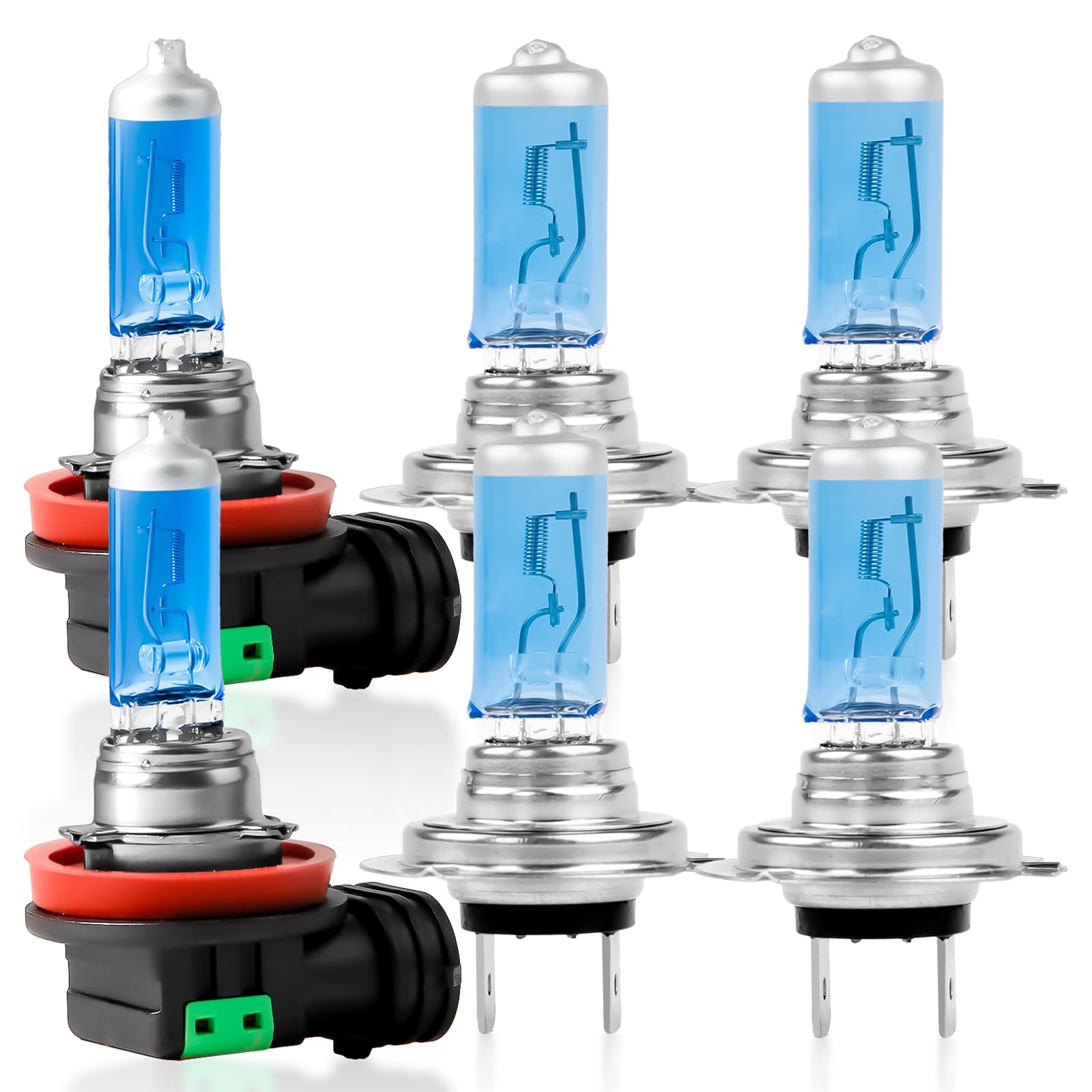 LIAOSENFA Fit For Hyundai Sonata (2011-2014) Headlight Bulbs, H7 High Beam + H7 Low Beam+ H11/H8/H9 Fog Lights Combo Headlamp Bulbs, Plug And Play (