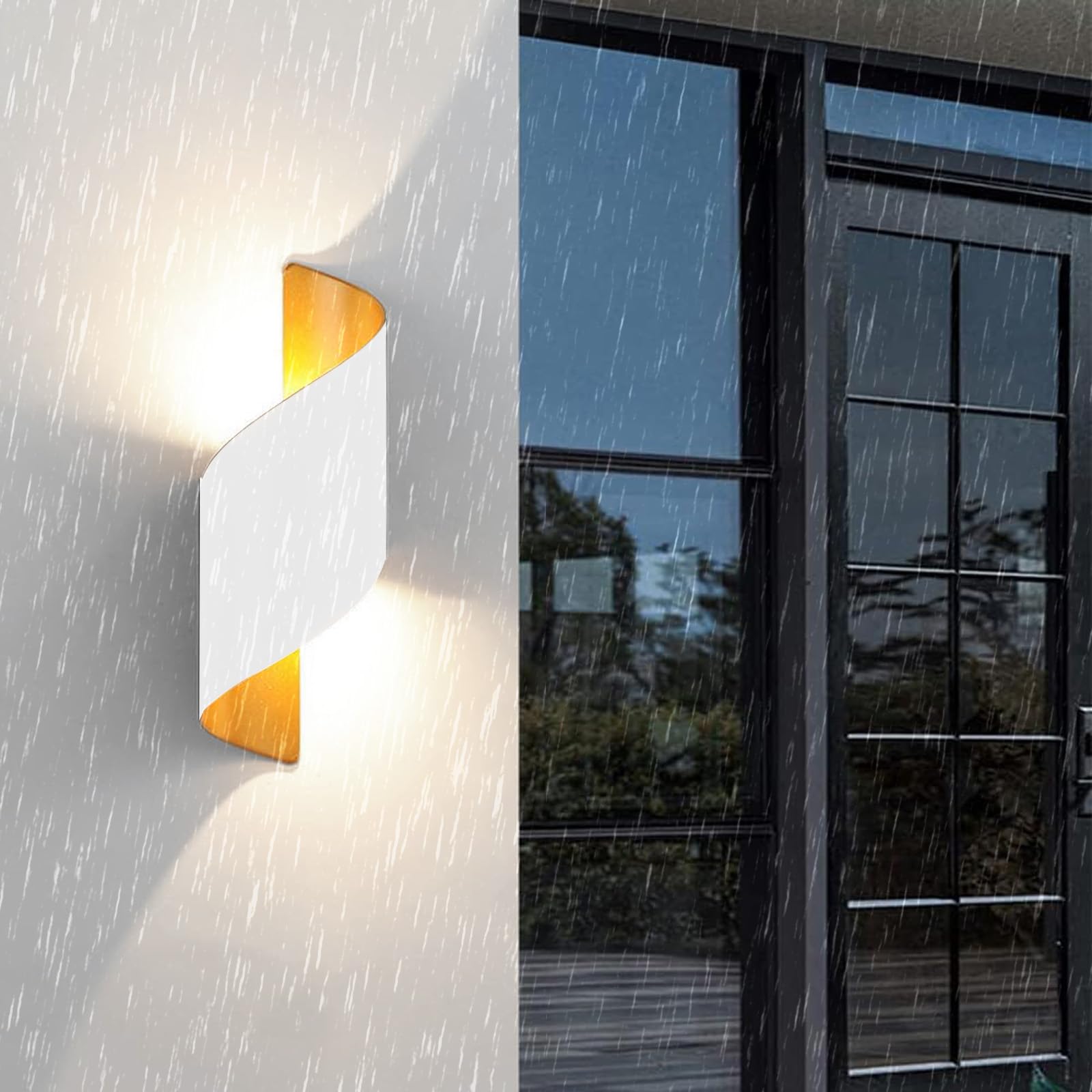 Applique murale LED créative design moderne en or et blanc - 8