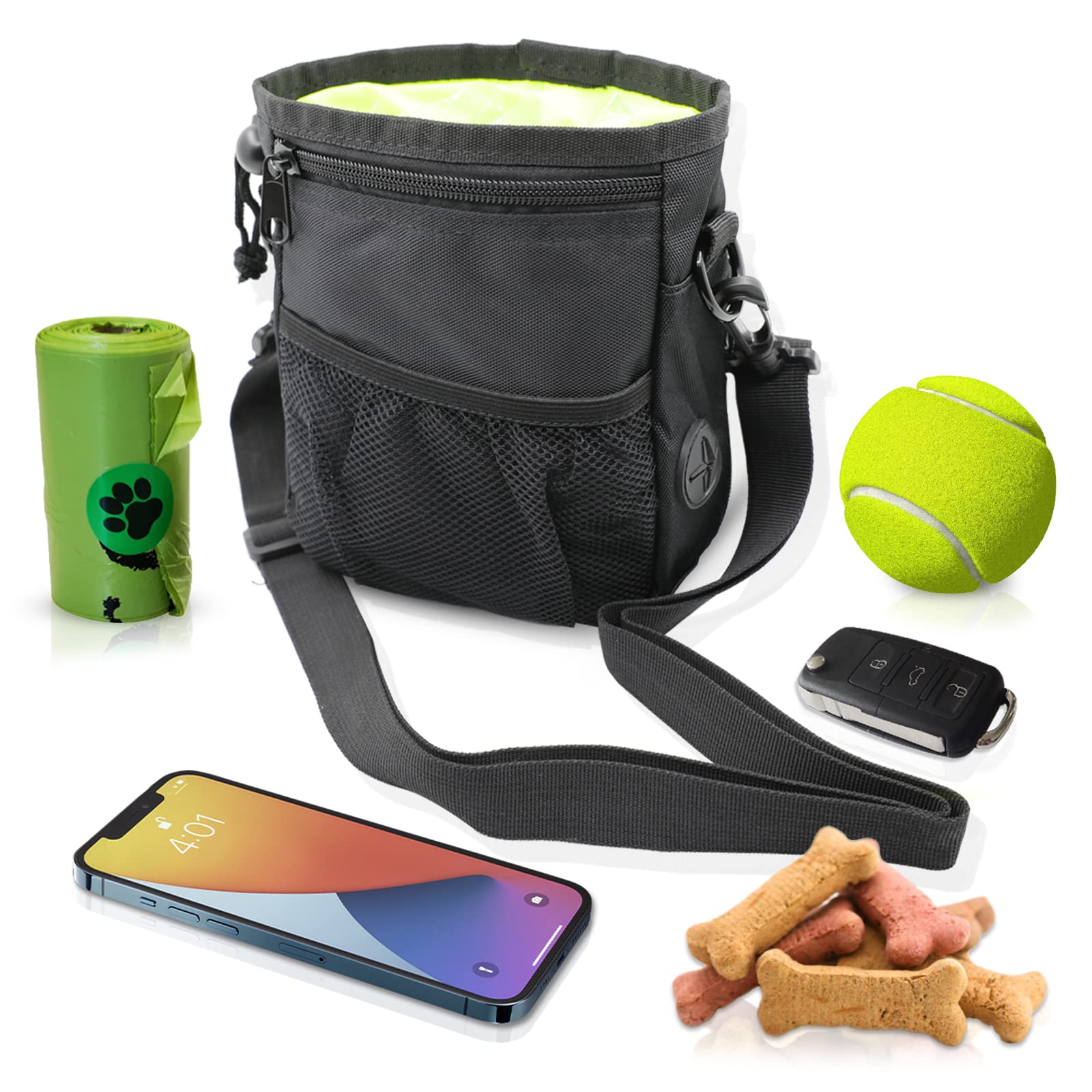 Bolsa de golosinas para perros, kit de entrenamiento para perros, bolsa de entrenamiento para perros, bolsa de golosinas para perros con clicker para perros, dispensador de bolsas para