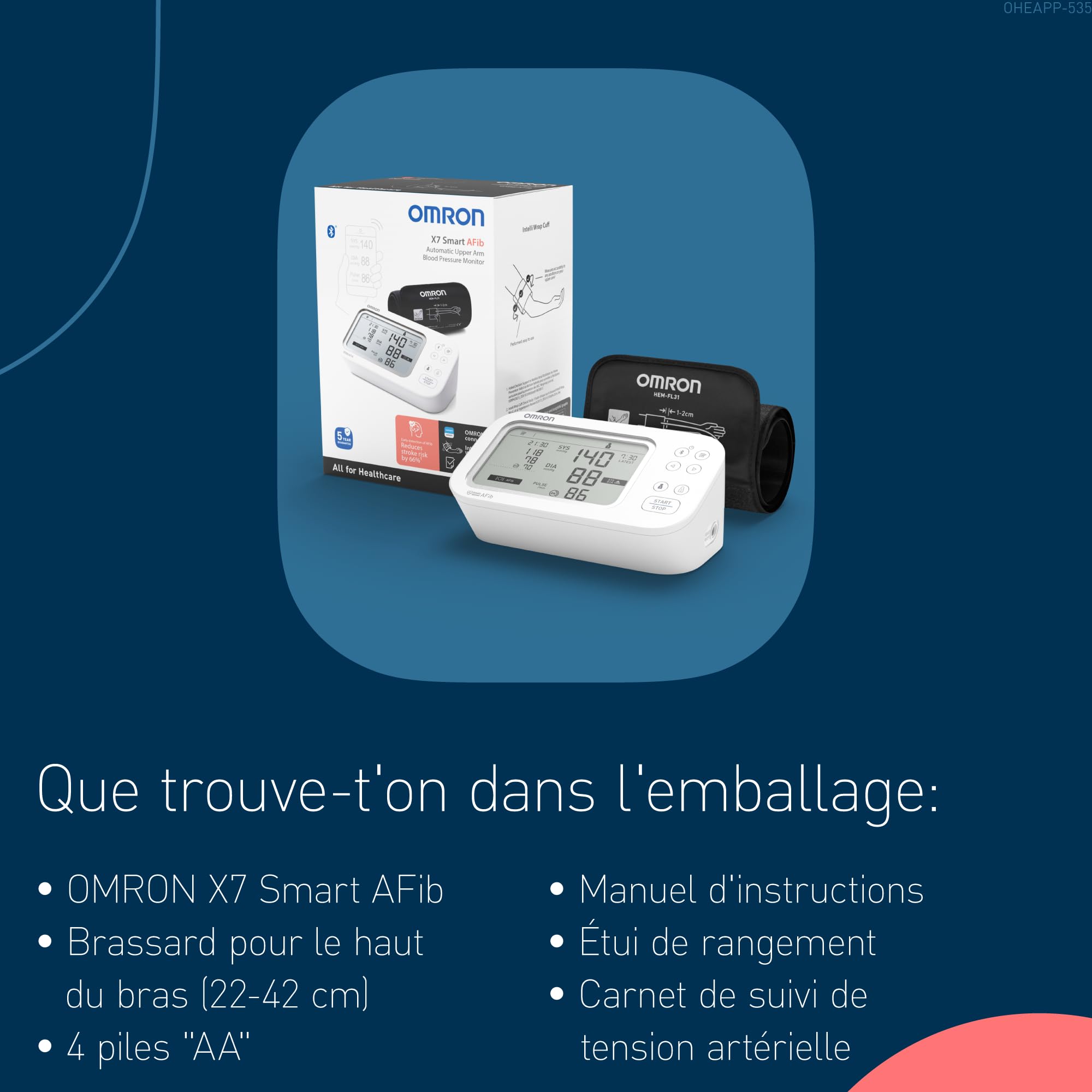 OMRON X7 Smart tensiomètre bras connecté AFib dépistage fibrillation auriculaire validé cliniquement grossesse diabète