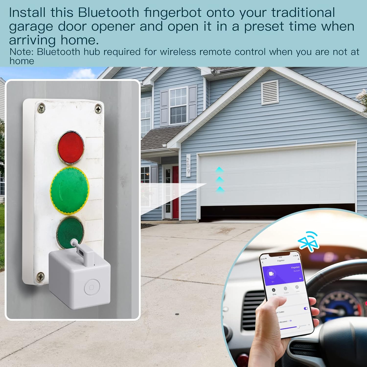 Fingerbot Smart Switch Button Pusher - Bluetooth App Control, Add FingerBot Hub Mini for Tuya, Alexa, Google Home, IFTTT Compatibility (3rd Gen)