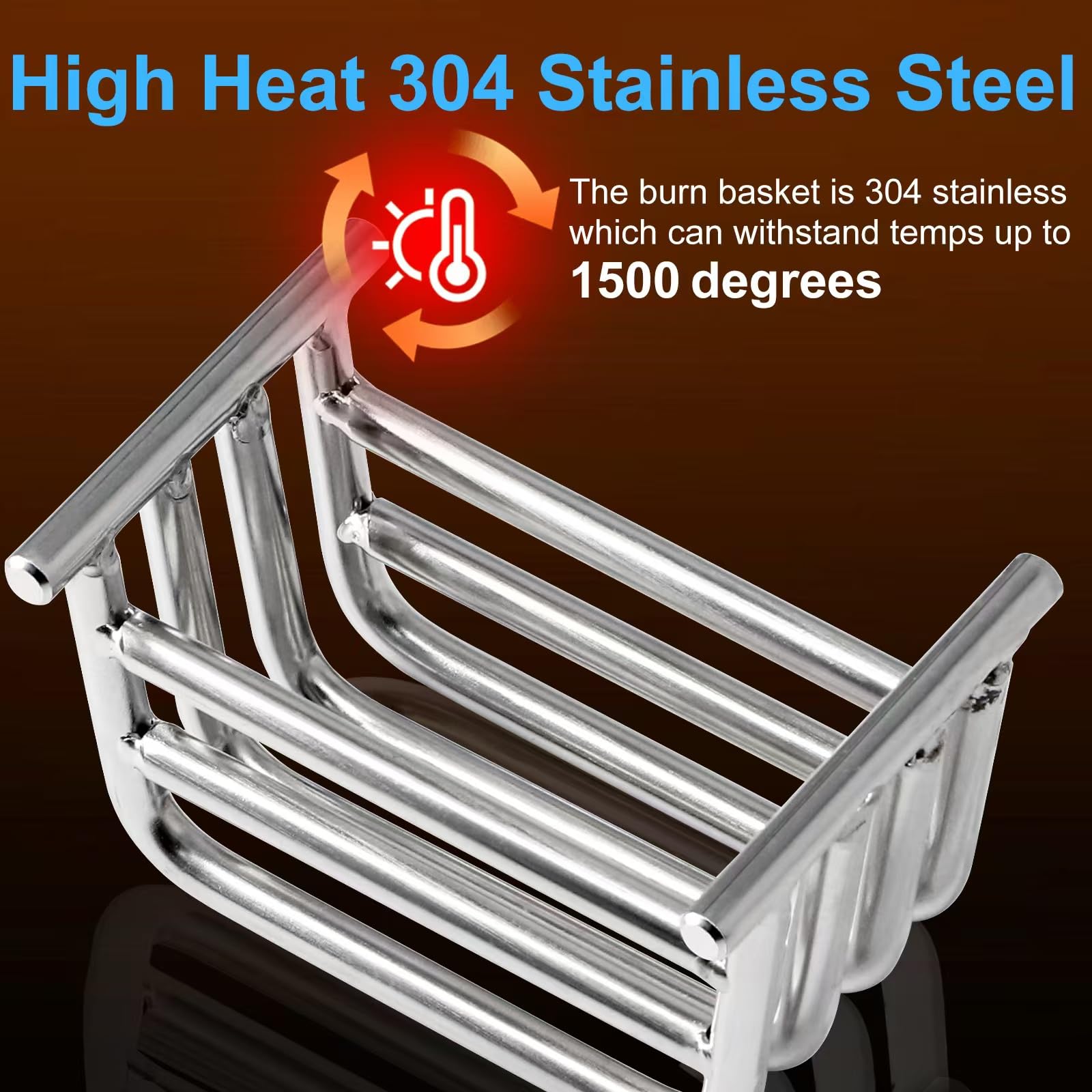 Cesta de quemado para estufa estadounidense GW1949 GW-1949 Wiseway estufa de pellets, cesta de quemadura de acero inoxidable 304 de alto calor para estufa estadounidense de alimentación por 4