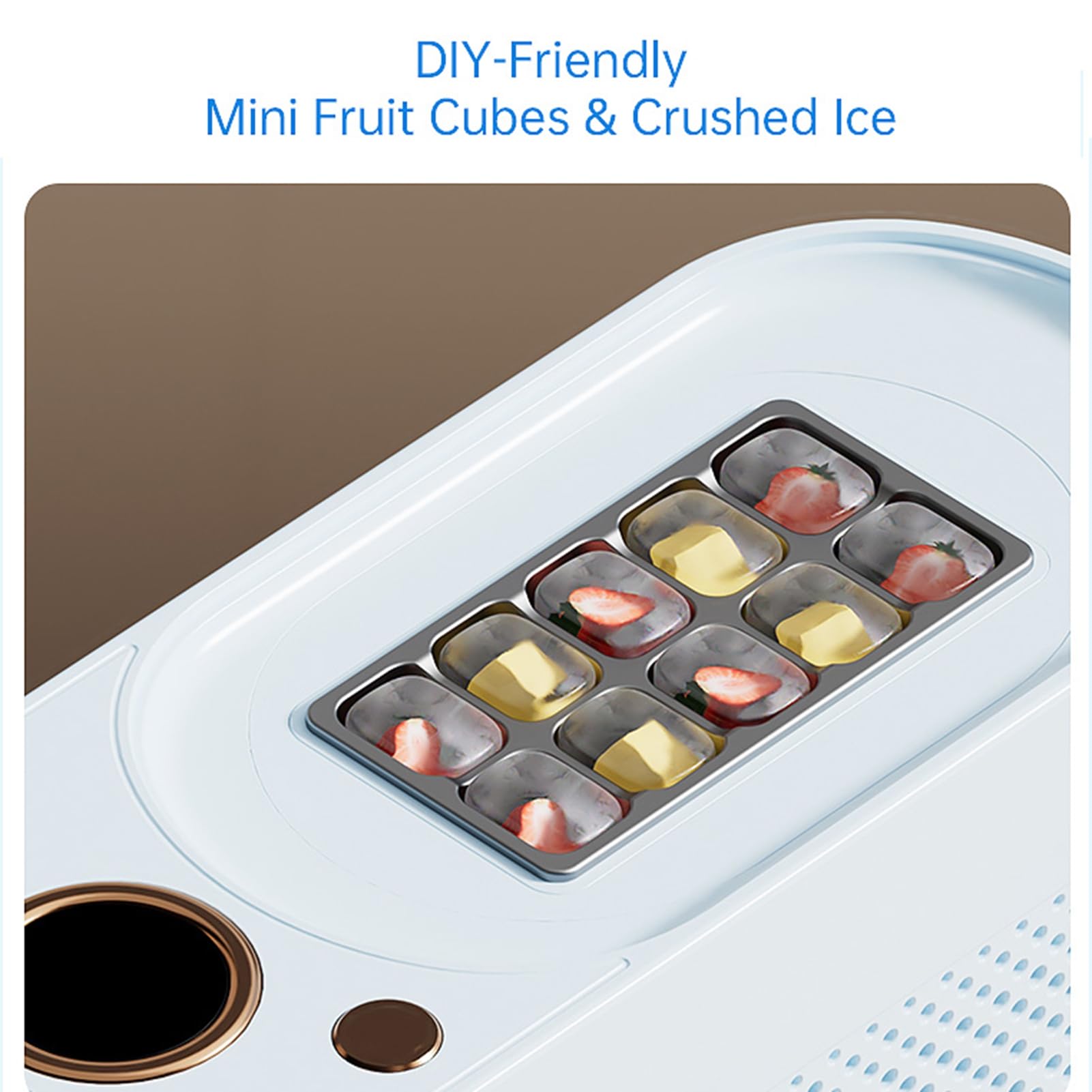 Mini Máquina para Hacer Hielo en Encimera, 10 Cubitos de Hielo en 15 Minutos, Máquina de Portátil Automática de 120 W para el Hogar, Cocina, Oficina, Bar, Fiesta, Viaje en (Enchufe de la UE)