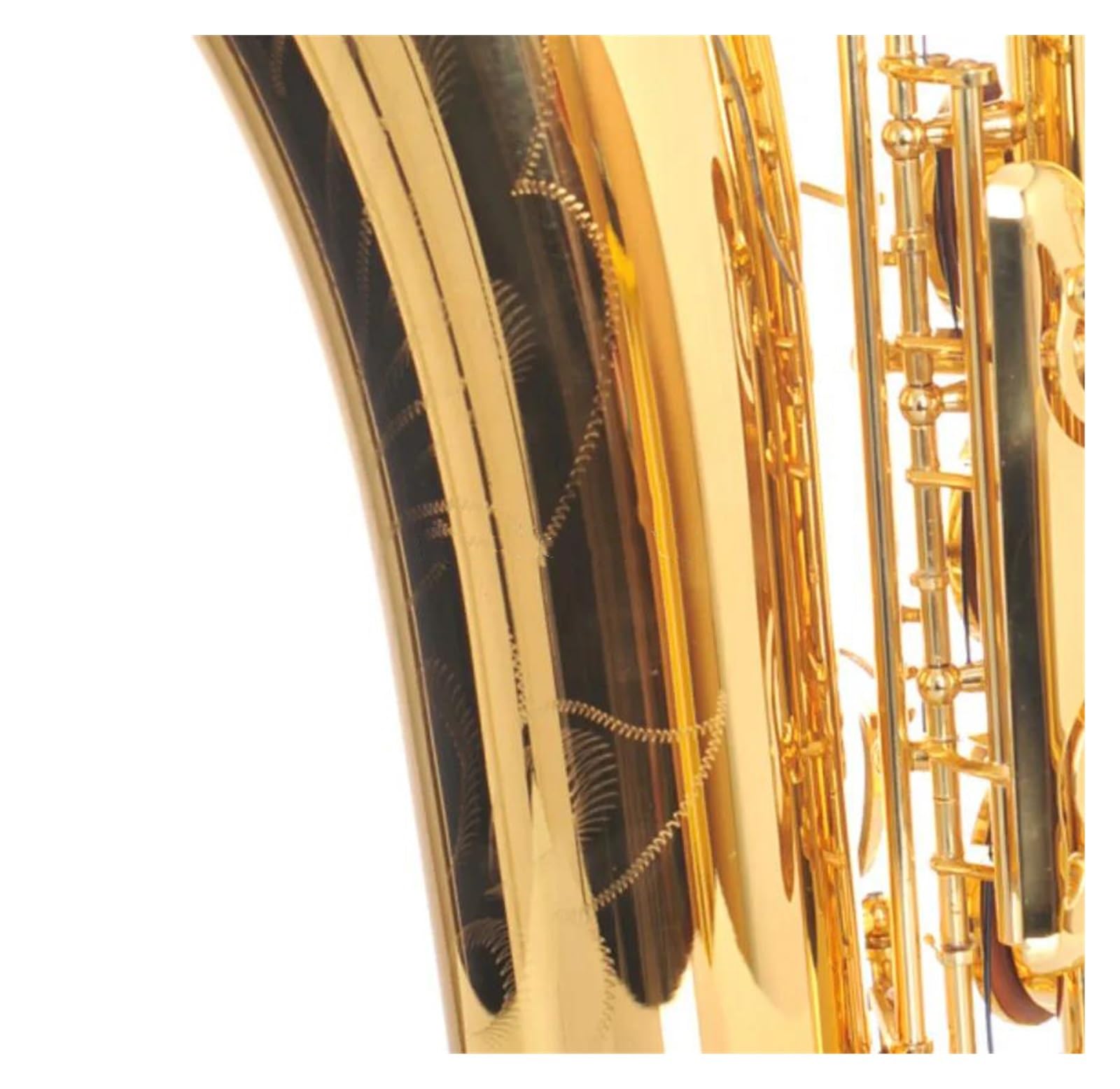 Instrumento saxofón Saxofón Tenor BB Latón Lacado Dorado B Saxo Tenor Plano Cuello Curvo Instrumento Musical con Estuche