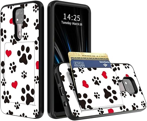 Funda para teléfono Motorola G Power 2021, Moto G Power de 6.6 pulgadas con soporte para tarjetas, ranura híbrida de doble capa para tarjeta de