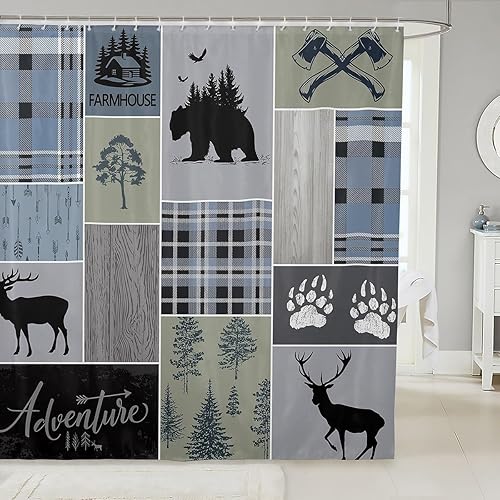 Miniatura 8 de Erosebridal Cortina de ducha para niños, cortina de baño bohemia hippie para niñas, accesorios de baño psicodélicos de acuarela, juego de cortinas