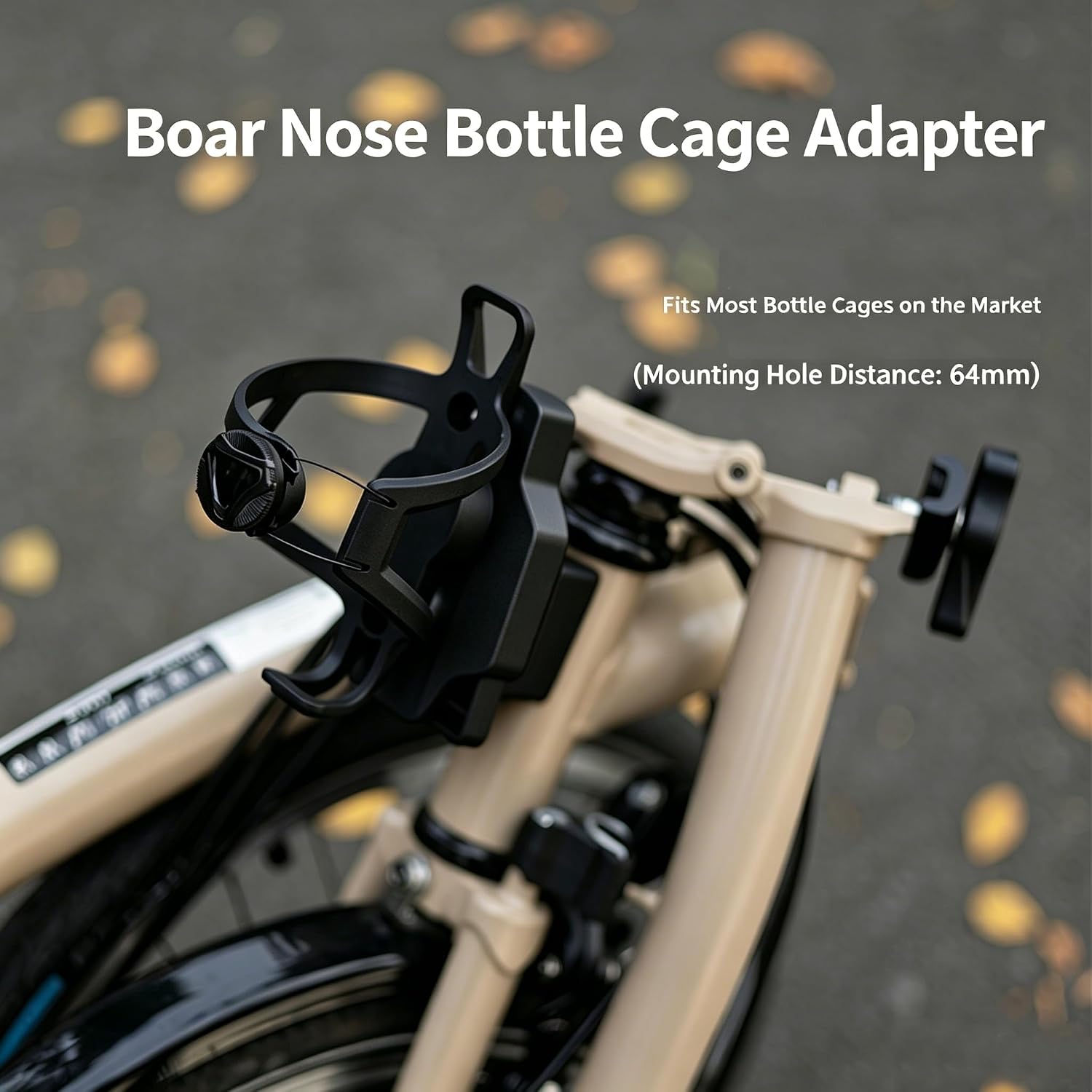 Folding Bike Water Bottle Cage Adapter for Brompton and Dahon, Folding Bicycle Cup Holder Adapter for Cycling Commuting Recreation Outdoor Activities