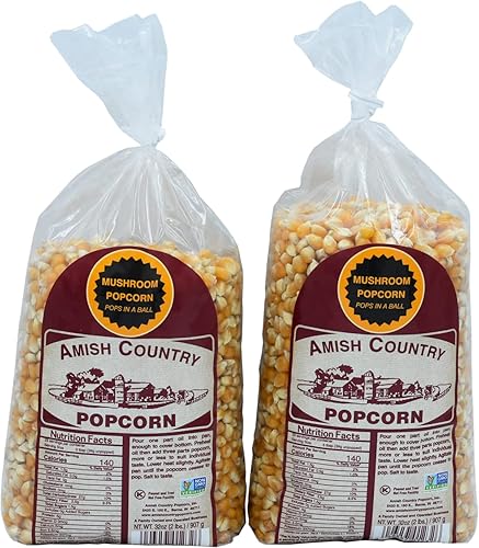 Miniatura 22 de Amish Country Popcorn Bolsas de 10 a 4 onzas – Granos de palomitas de maíz de hongos Anticuado, sin OMG y sin gluten