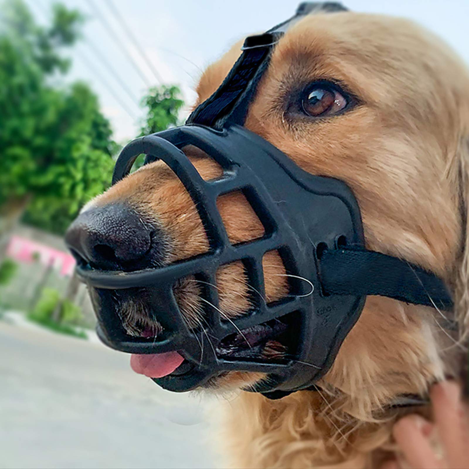 Bozales para Perros, Bozal for Perros Suave y Ajustable for Grandes: Evita morder, ladrar Masticar, Transpirable