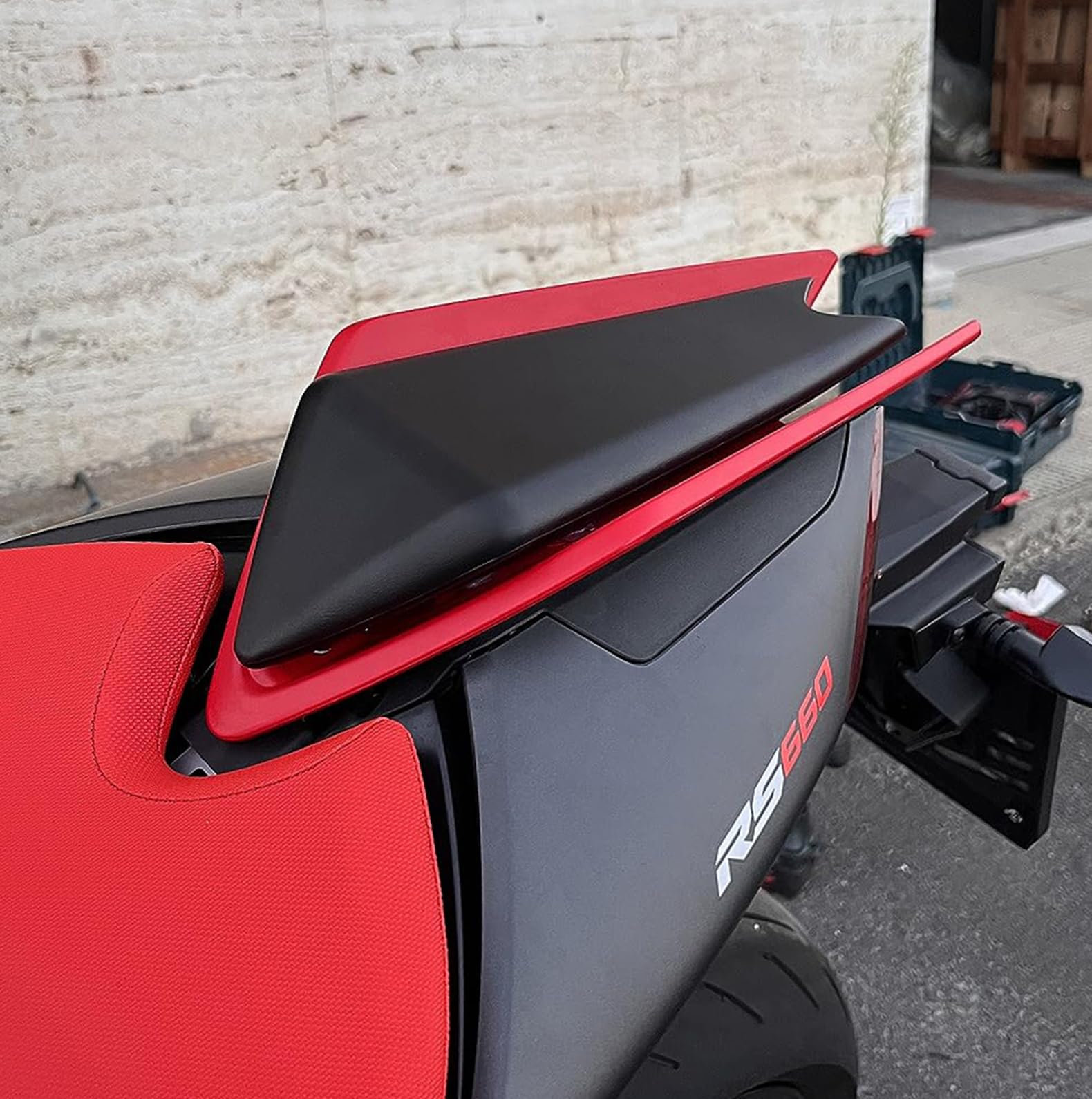 Motocicleta Cubierta de Asiento Trasero de Pasajero Sección Trasera de Joroba de Carenado para Apr-Ilia Tuono660 Tuono 660 RS660 RS 660 2020-2024 RSV4 RS V4 2021-2024 (Rojo)