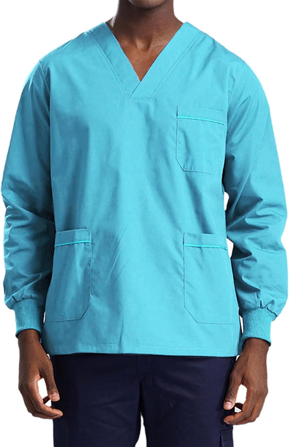 Unisex Adult Long Sleeve Medical Scrub Tops Health Care Hospital Work Uniform Nurse Workwear
