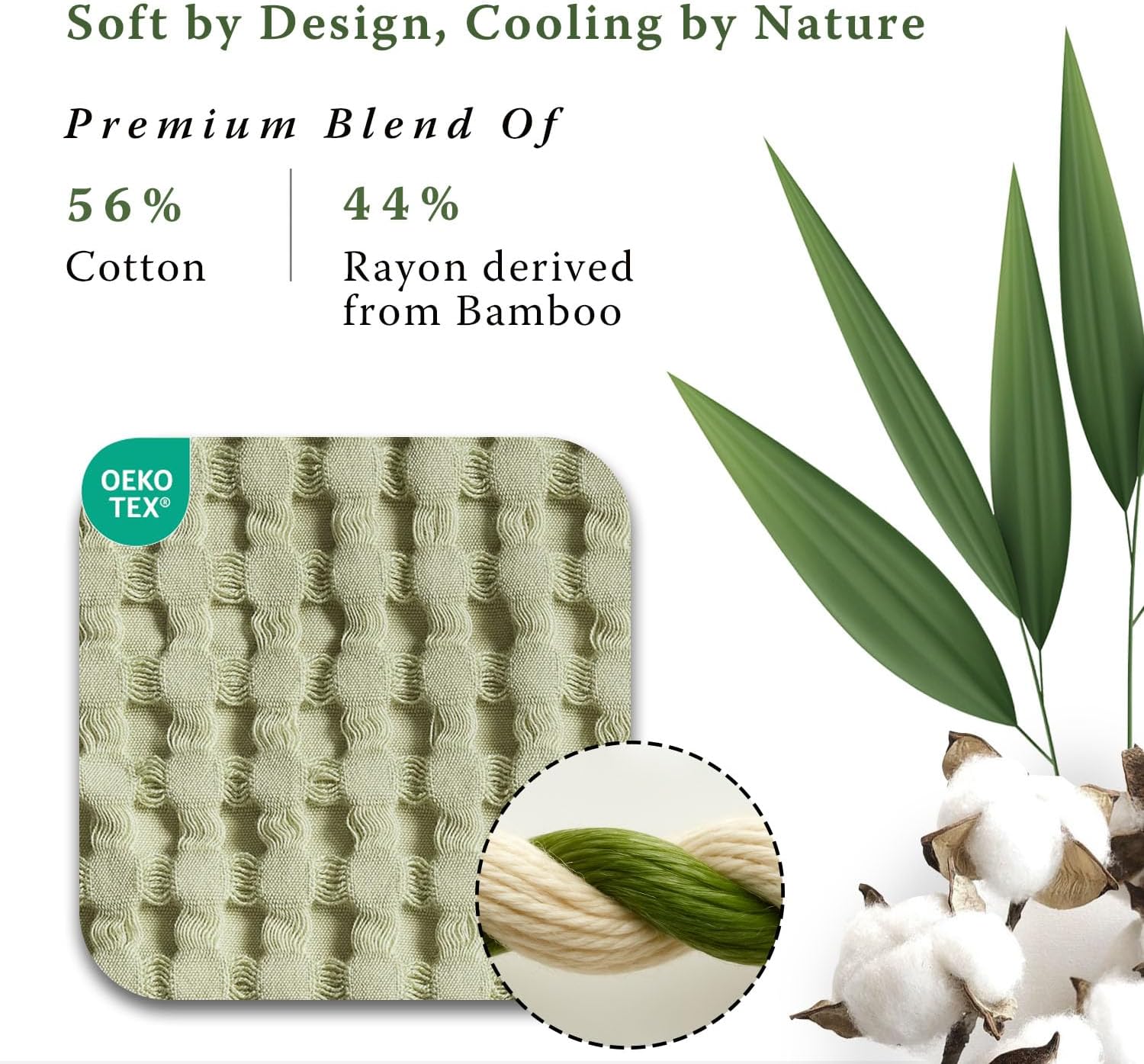 Threadmill Cooling Waffle Blanket King Size | Breathable, Lightweight and Cooling | Made from Rayon Derived from Bamboo | Waffle Throw Blanket for Couch and Sofa | 106 x 92 Inches | Sage Green - Image 3