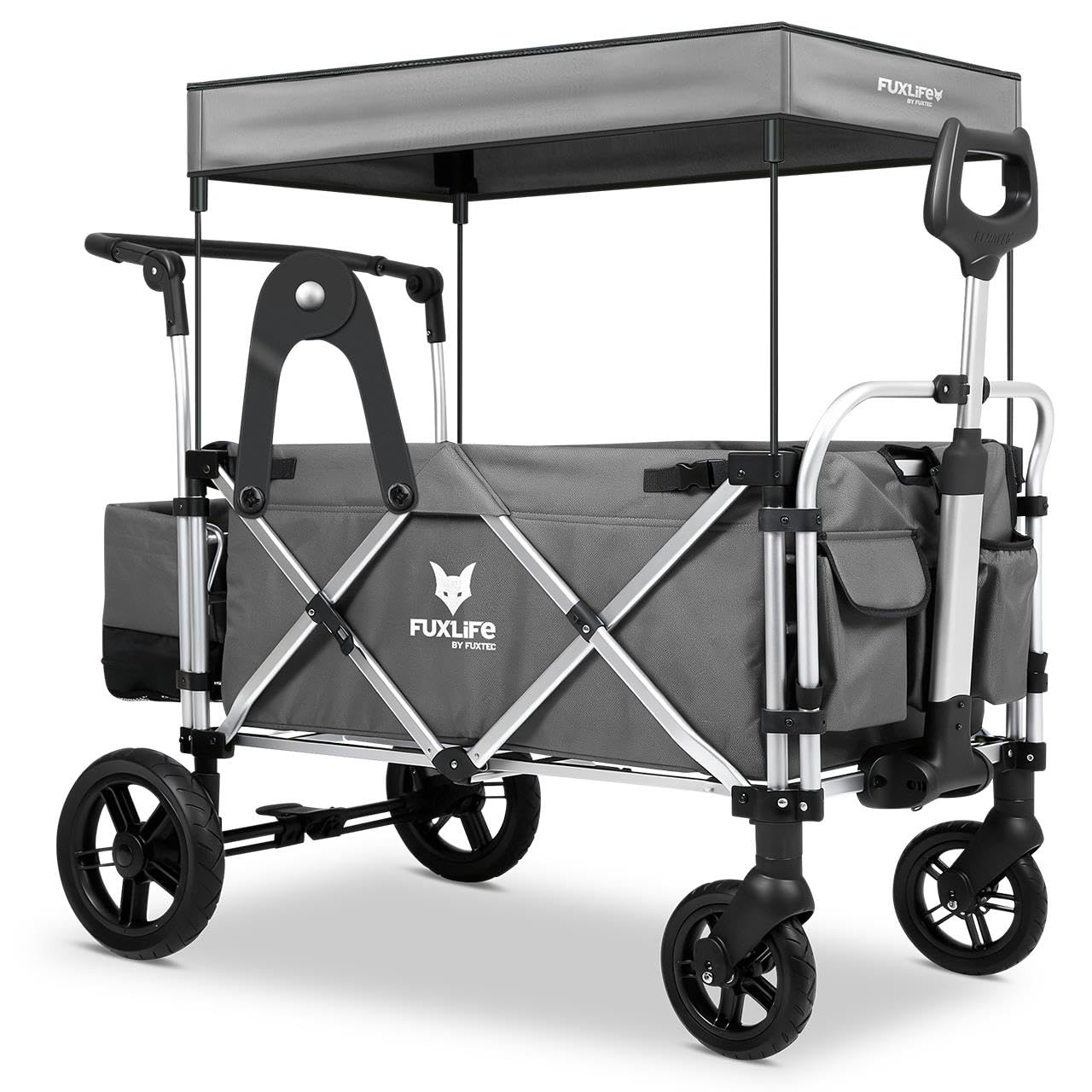 FUXTEC FX-CTL900 Premium Gris, Carrito Plegable Original para niños. Ideal jardín, Playa o Ciudad. Empuja o Tira. Carga hasta 75 kg.
