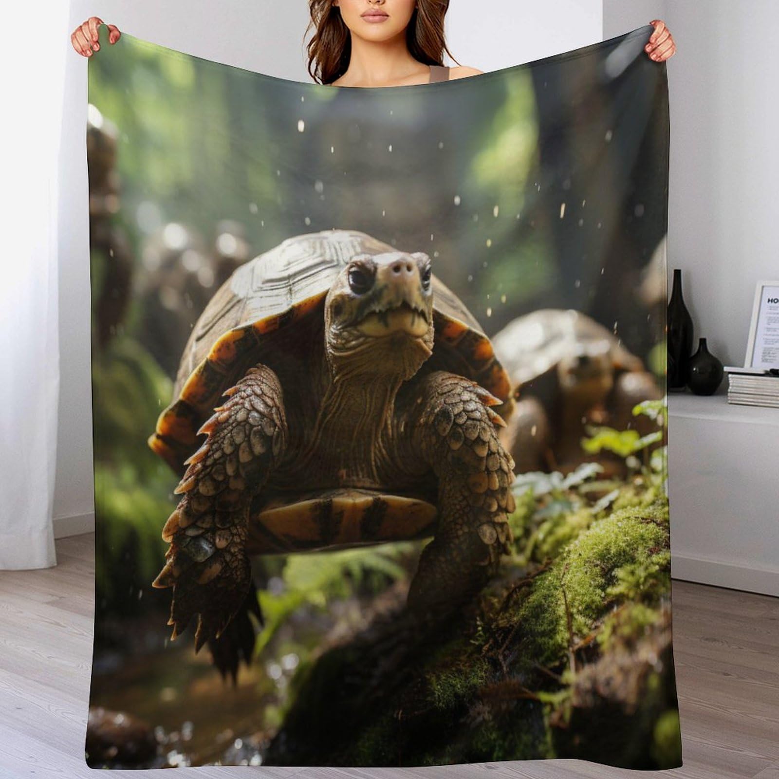 Manta de microfibra de tortuga para sofá y tardes de cine