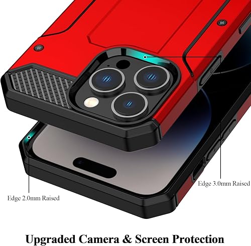 Miniatura 6 de MMHUO Funda para iPhone 14 Pro Max, funda de doble capa de protección contra caídas de grado militar para iPhone 14 Pro Max con soporte integrado,