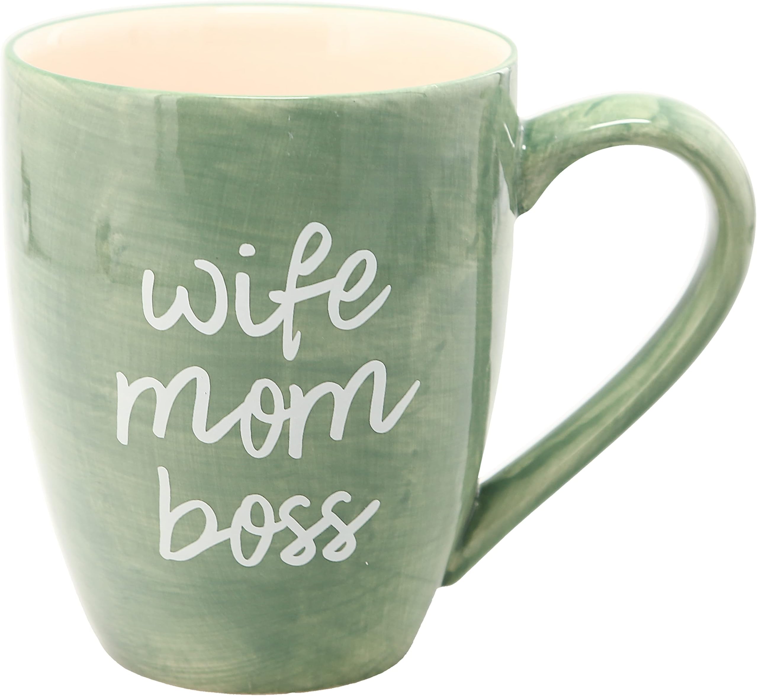 Mom Life Wife Mom Boss Green Large 20 oz Ceramic Coffee Mug Tea Cup, Green