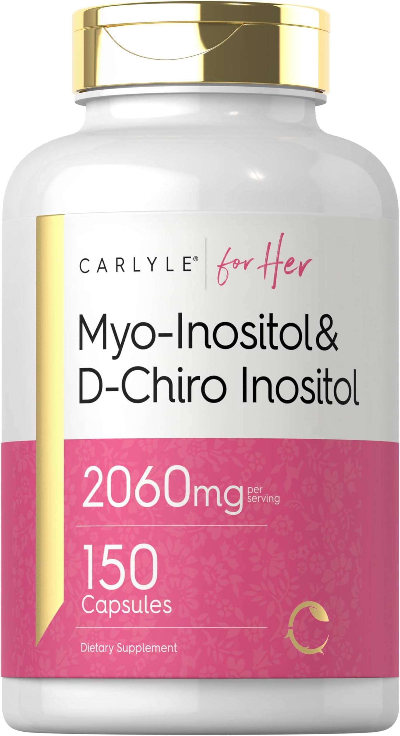 Carlyle Myo-Inositol and D-Chiro Inositol 2060mg | 150 Capsules | Non-GMO, Gluten Free Supplement