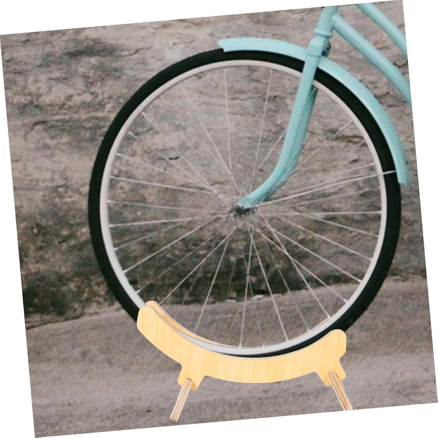 jojofuny Portable Solid Wood Frame Bike Hanger for Road Mountain Bikes Rear Parking Stand Display Bracket Easy Assembly